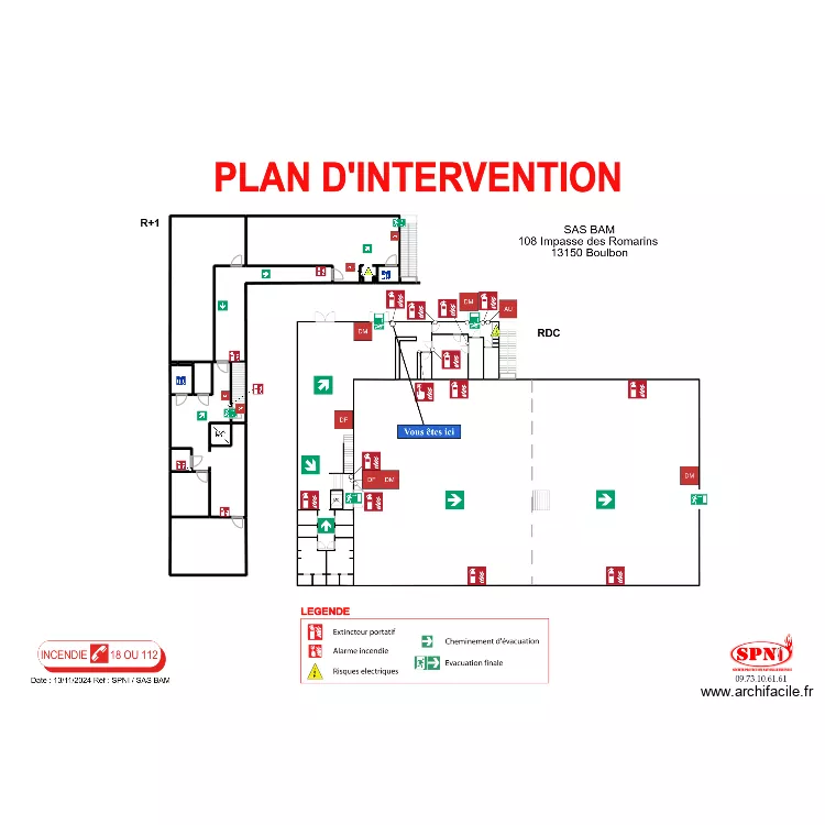 SAS BAM ÉTAGE INTERVENTION. Plan de SAS BAM ÉTAGE INTERVENTION. Plan de