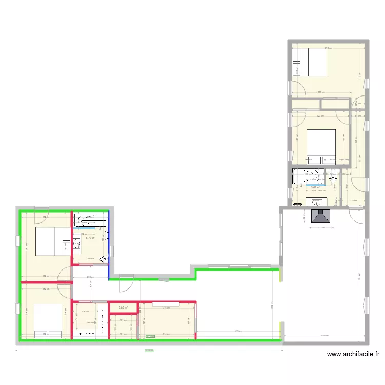 Côté réel meublé. Plan de Côté réel meublé. Plan de