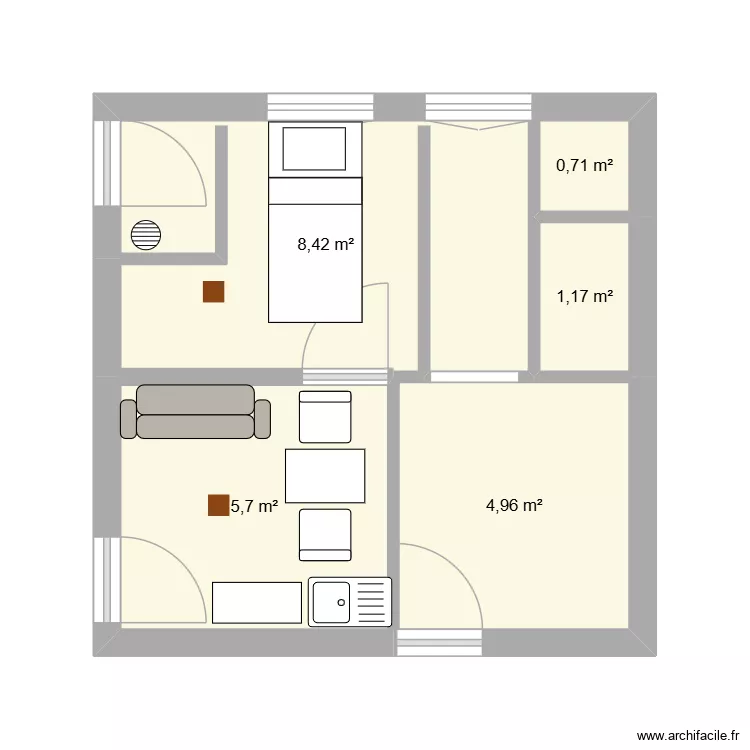 plan cellier lolo. Plan de 5  et 21 m²