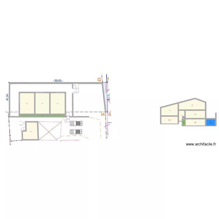 6 studios + 1. Plan de 