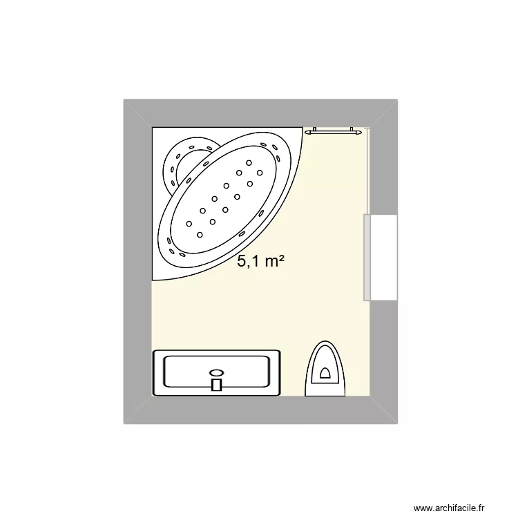 sdb. Plan de 1 et 5 m² sdb. Plan de 1 et 5 m²