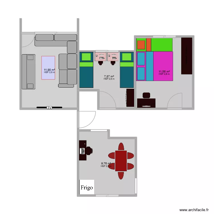 tizibouchene. Plan de 4  et 41 m²