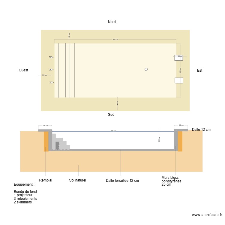 Piscine Chargé. Plan de 0 pièce et 0 m2