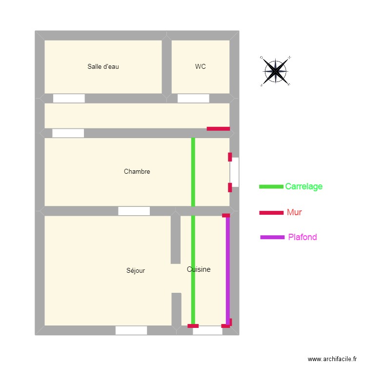 montagne. Plan de 5 pièces et 37 m2