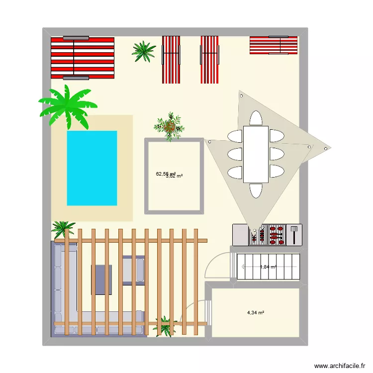 terrasse bella 2. Plan de 4  et 77 m²