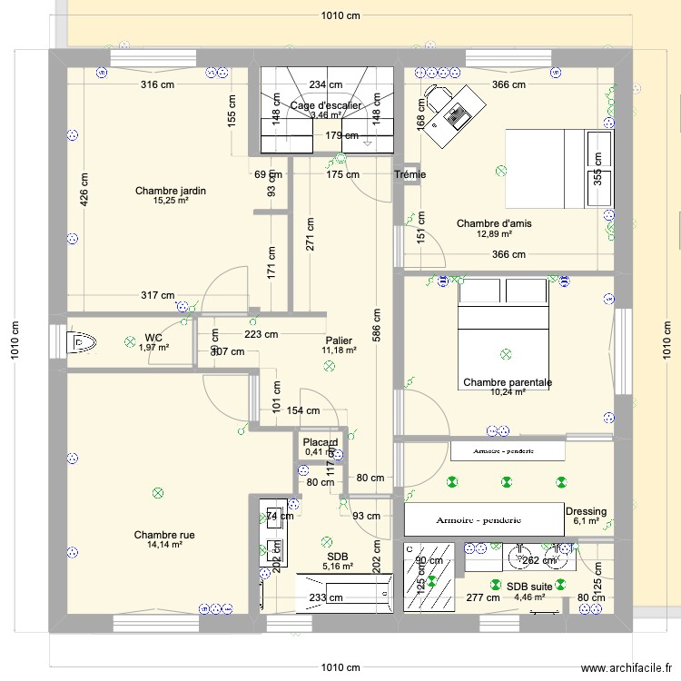 projet maison Vieillevigne. Plan de 18 pièces et 150 m2