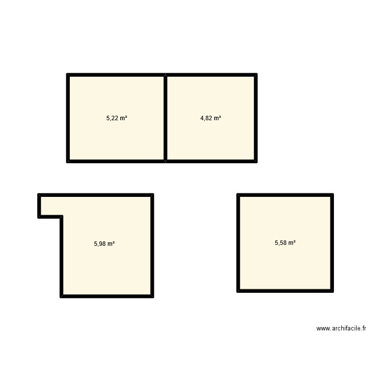 loft. Plan de 4 pièces et 22 m2