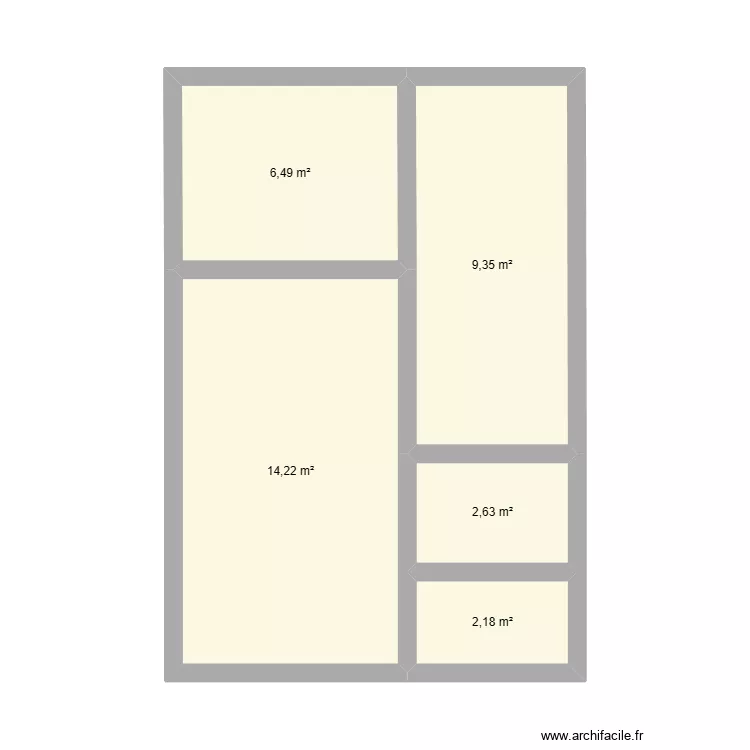 Trano andohalo. Plan de 5 pièces et 35 m² Trano andohalo. Plan de 5 pièces et 35 m²