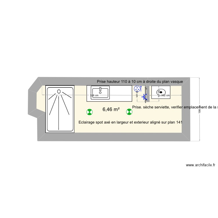Mum. Plan de 1 pièce et 6 m2