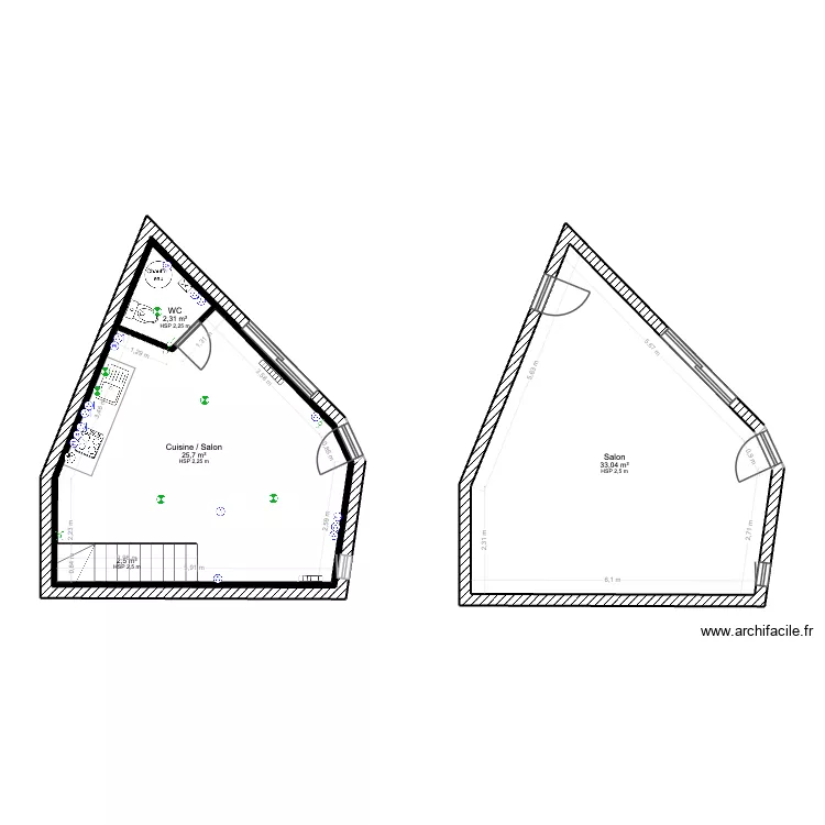 RDC petite loc côté. Plan de RDC petite loc côté. Plan de