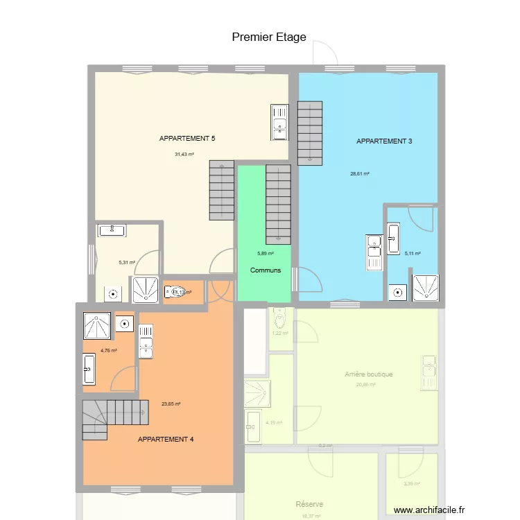 pougy2. Plan de 19  et 285 m²