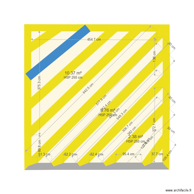 office des eaux. Plan de 3 pièces et 17 m2