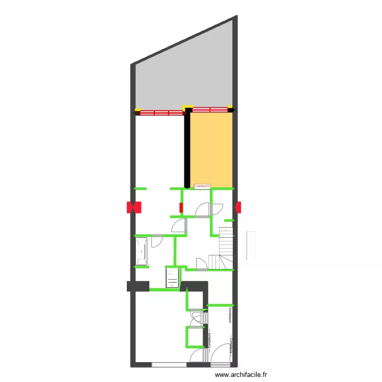 BAUCQ 77 Rez de Jardin SOLS. Plan de 10  et 97 m²