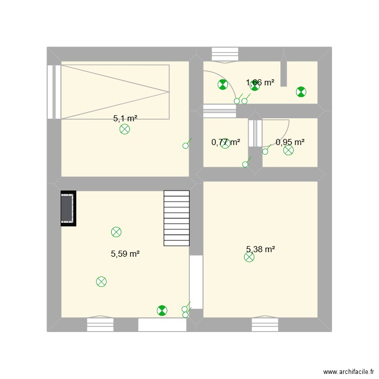 sicard. Plan de 6 pièces et 19 m2