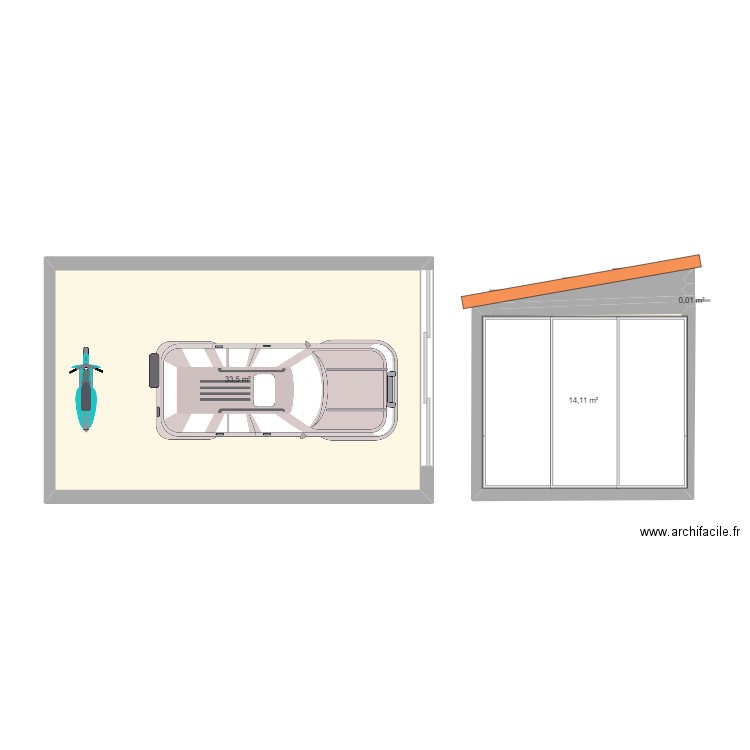 modification garage . Plan de 0 pièce et 0 m2