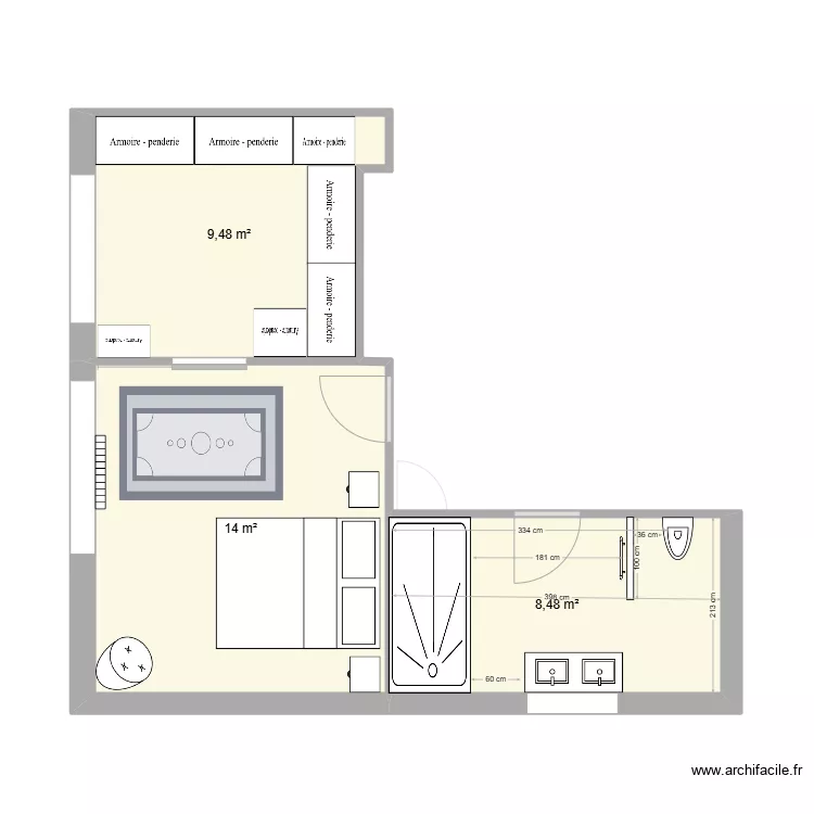 Salle de Bain. Plan de 