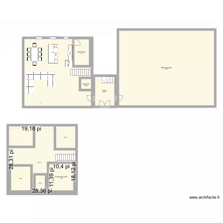 Rallonge. Plan de 9 et 305 m² Rallonge. Plan de 9 et 305 m²