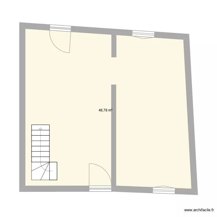 rdc actuel. Plan de 1  et 49 m²