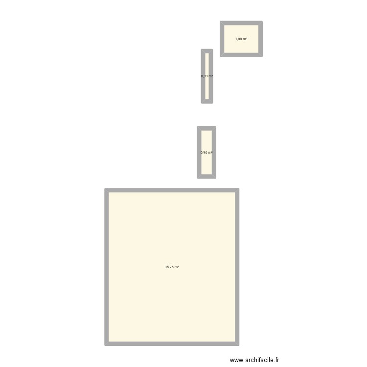 Maison afala. Plan de 4 pièces et 39 m2