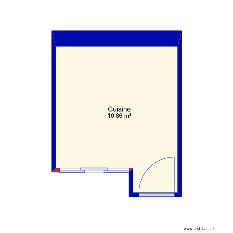 chambre enfant. Plan de 1 pièce et 11 m2