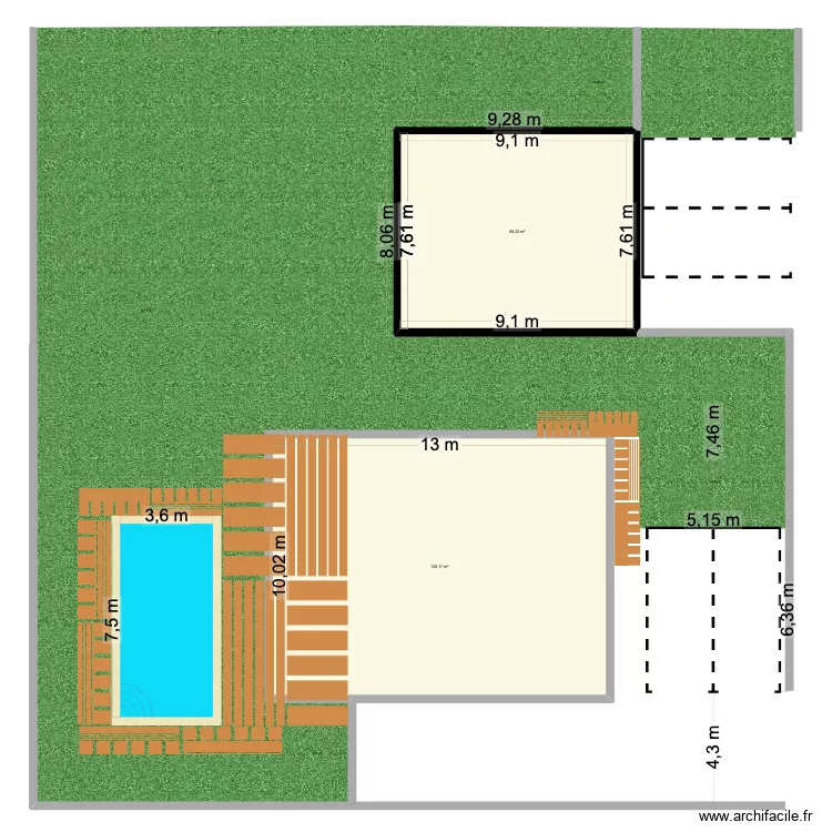 plan de masse h&eacute;singue. Plan de 