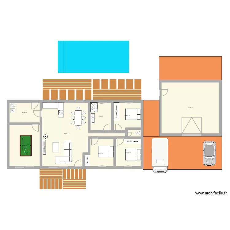 plan maison St Simon. Plan de 9  et 161 m²