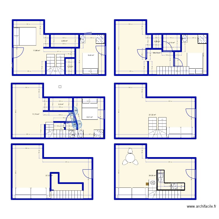 maison1. Plan de 15 pièces et 174 m2