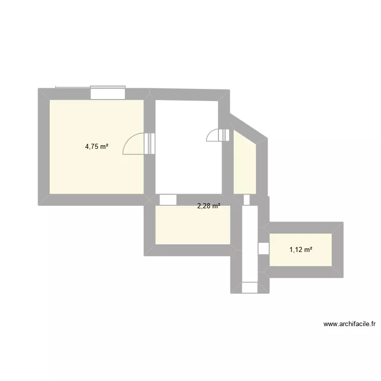 aelig. Plan de 3 pièces et 8 m²