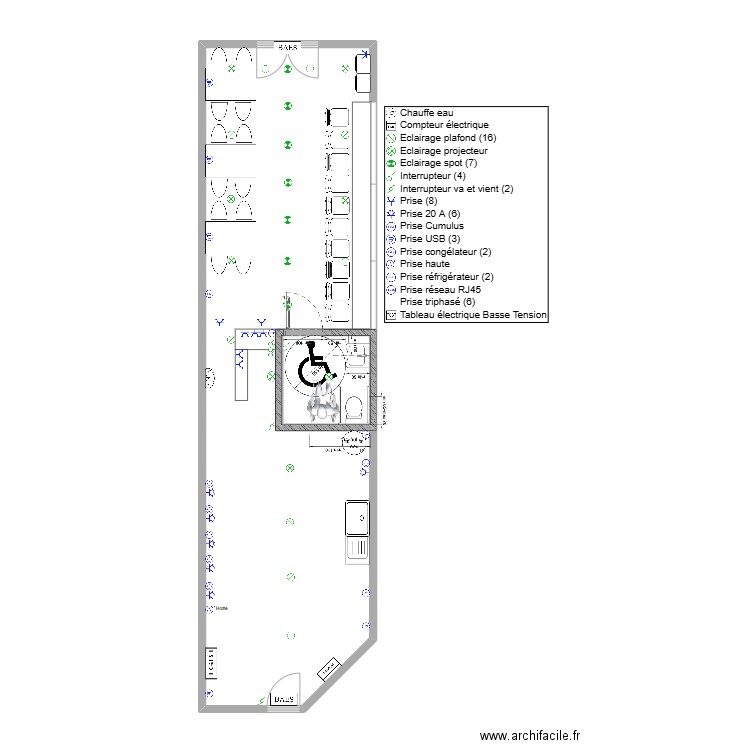 PLAN TACOS FOIX. Plan de 2 pièces et 37 m2
