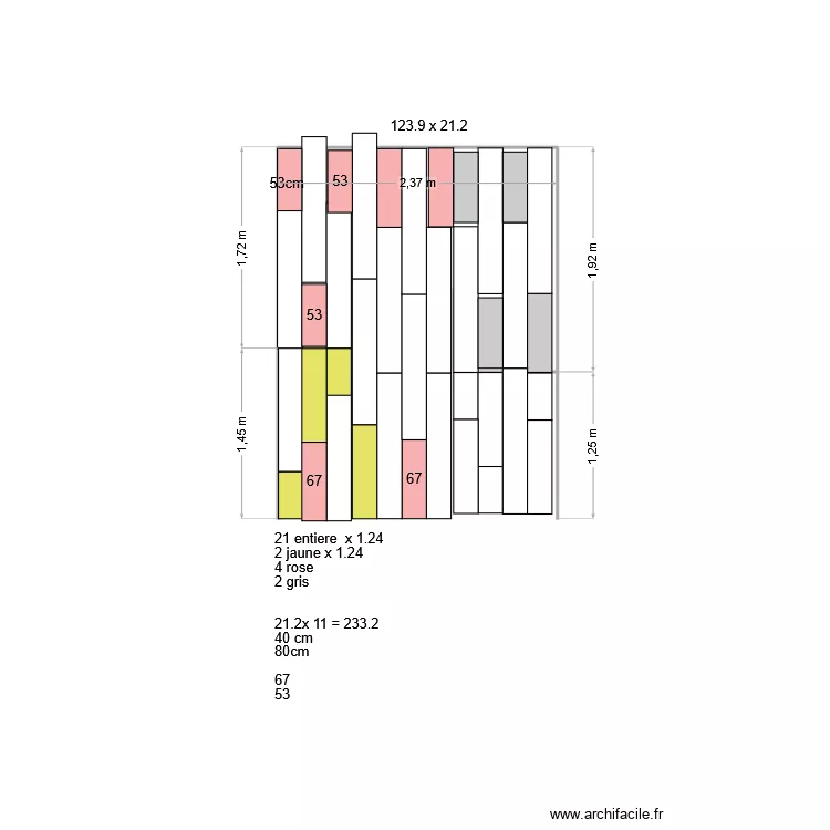 entre parquet. Plan de 