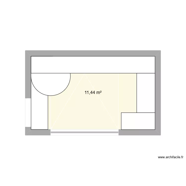 cuisine ext&eacute;rieure. Plan de 1  et 11 m²