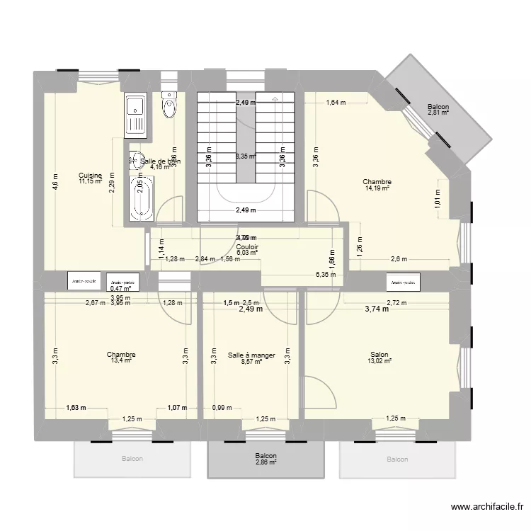 Jura 9. Plan de 52 pièces et 599 m²