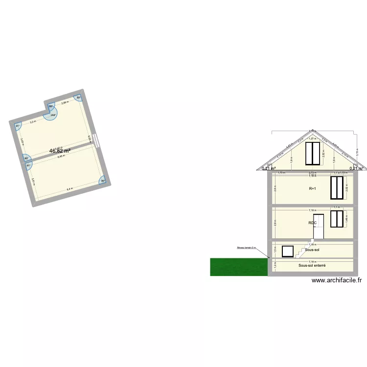 Future maison. Plan de 11 pièces et 243 m²
