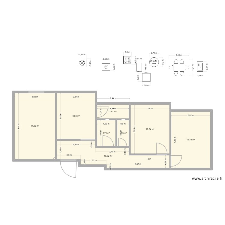 aadl_2. Plan de 8 pièces et 65 m2