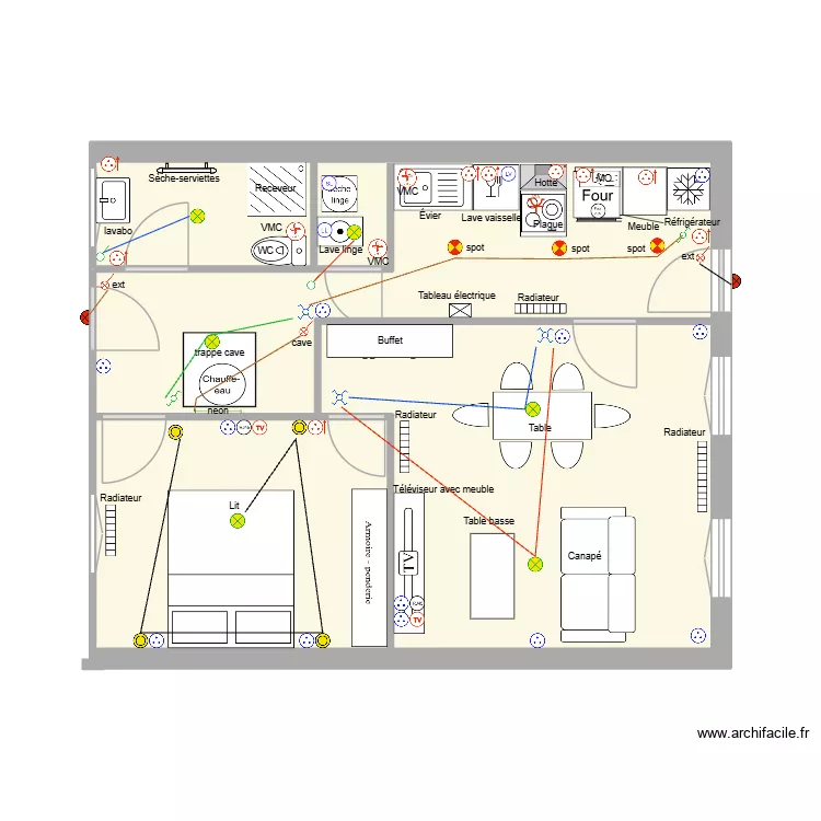 mairie de mongenost. Plan de 2  et 46 m²