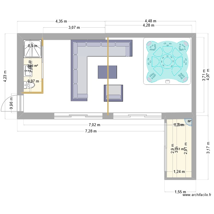 Dépendance 2. Plan de 2 pièces et 6 m2