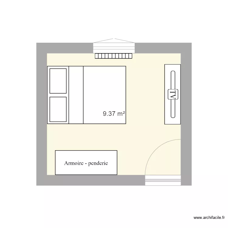 chambre JUJU. Plan de 