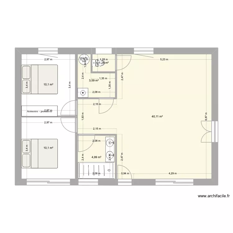 Plan Nana moi V2. Plan de 6 Pièces et 70 m² Plan Nana moi V2. Plan de 6 Pièces et 70 m²