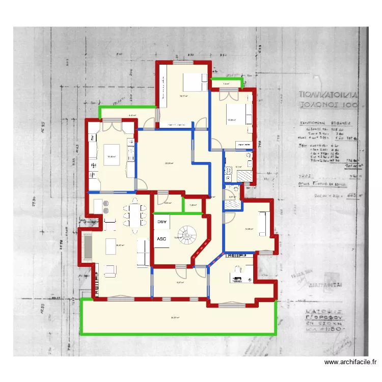 Solonos 100 - 2. Plan de 17  et 222 m²