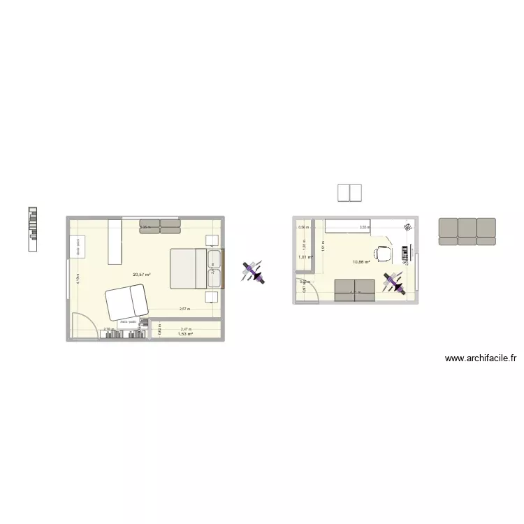 ETAGE. Plan de 4 Pièces et 34 m² ETAGE. Plan de 4 Pièces et 34 m²