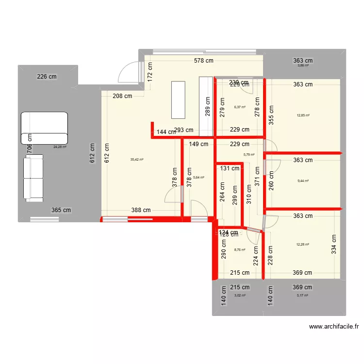 sejou brignoles existant. Plan de 