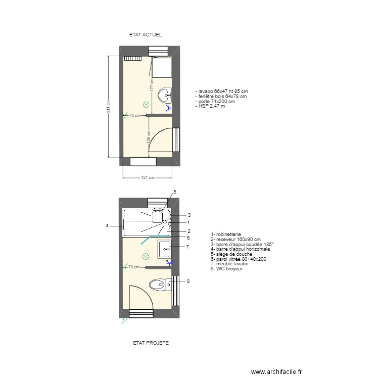 VARENNE ADAPT. Plan de 2 pièces et 9 m2