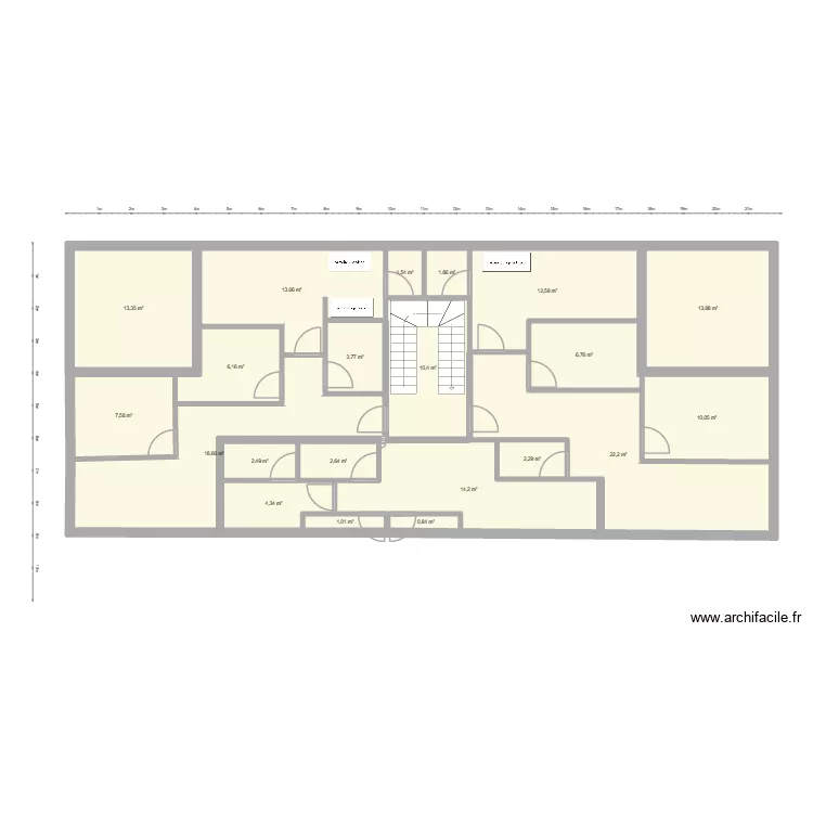 3 app on floor. Plan de 21  et 170 m²