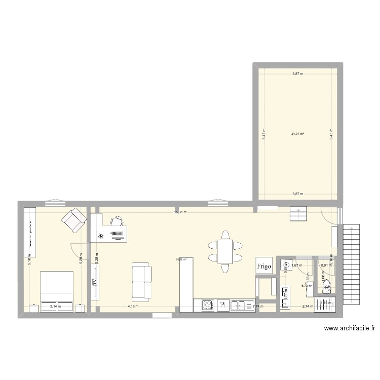 Florent. Plan de 3 pièces et 110 m2