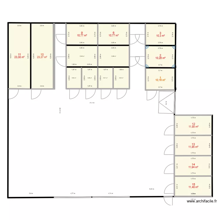 hangar box test. Plan de 17 Pièces et 188 m² hangar box test. Plan de 17 Pièces et 188 m²