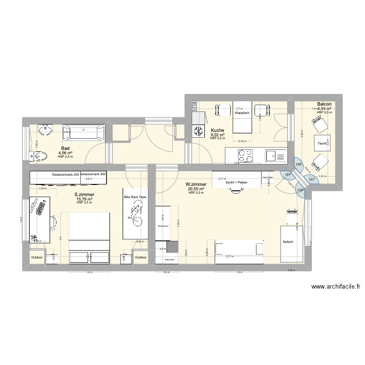 Konizstrasse4_v1. Plan de 9 pièces et 60 m2