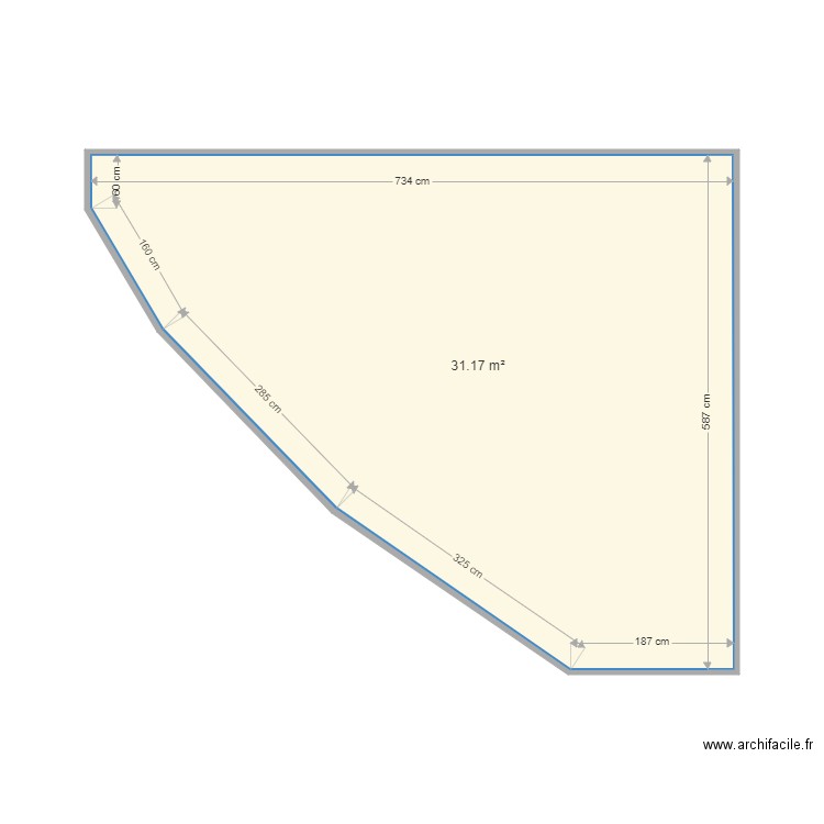 LAURENT. Plan de 1 pièce et 31 m2