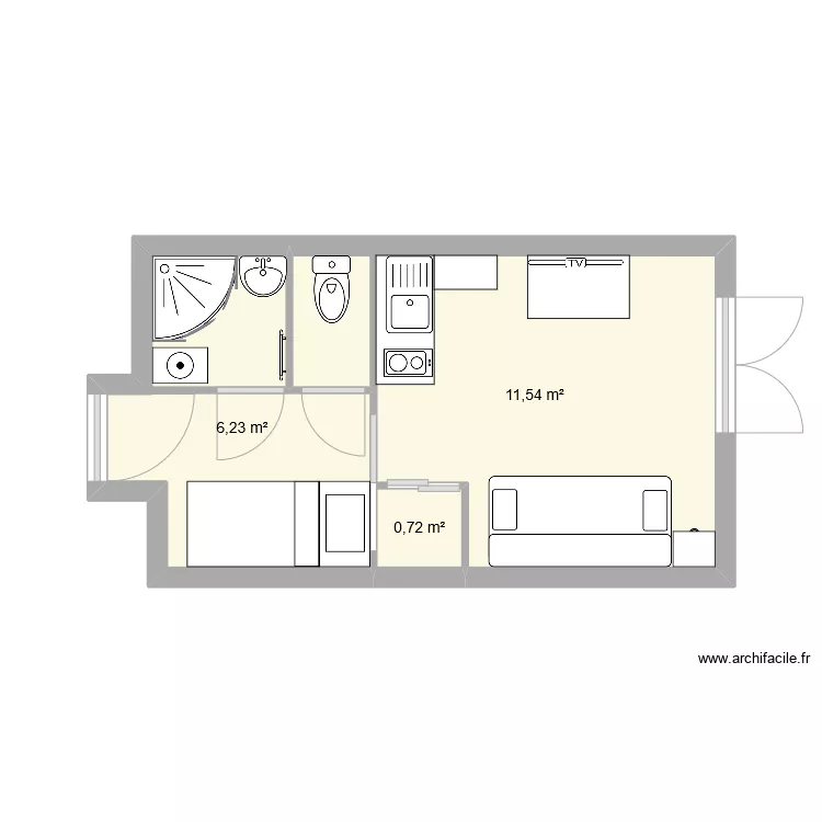 studio samo&eacute;ns. Plan de 