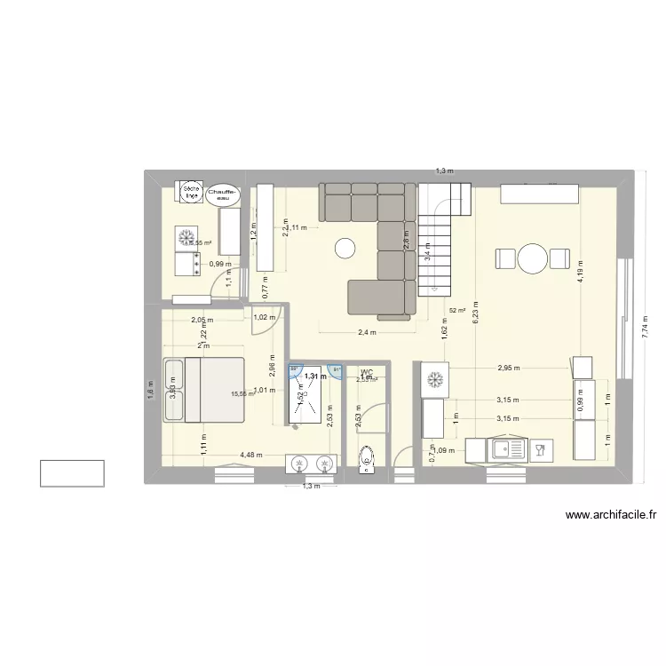 La Croix En Brie. Plan de 4 Pièces et 76 m² La Croix En Brie. Plan de 4 Pièces et 76 m²