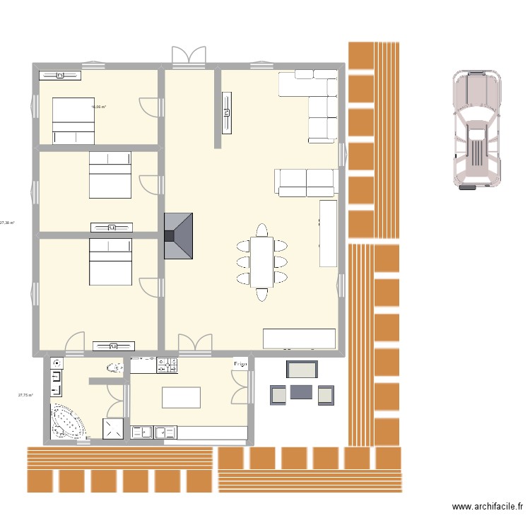 dep1. Plan de 3 pièces et 171 m2